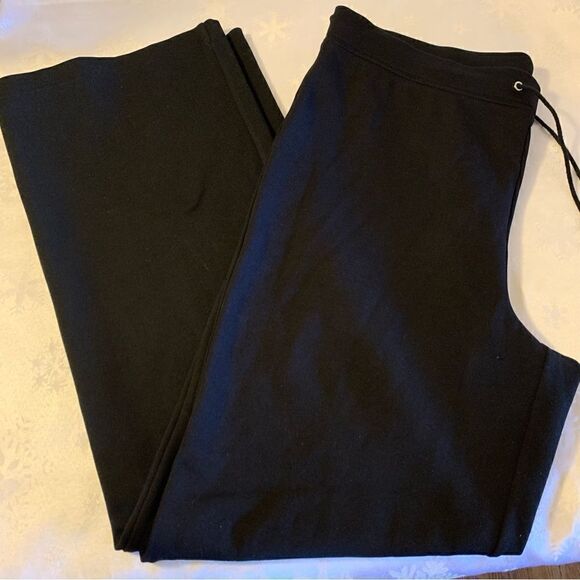 Jones New York Sport Pants Black Wide Leg High Waist Drawstring Sz Petite LP - Picture 1 of 3
